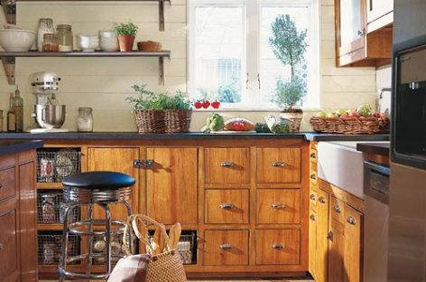 Thiết kế bếp và tủ bếp đẹp cho nhà vườn