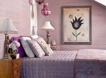 Phòng ngủ quyến rũ với sắc tím huyền ảo