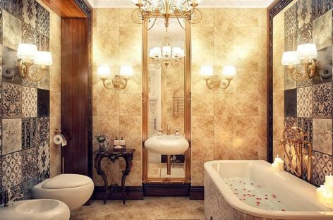 Phòng tắm vintage mang hơi thở hiện đại