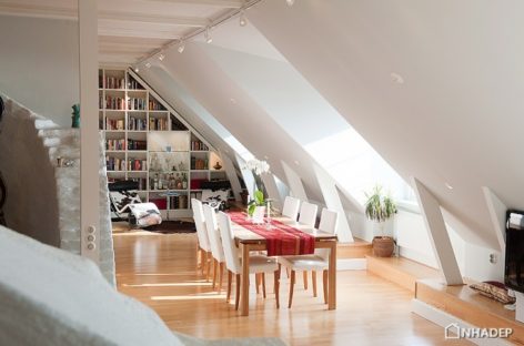 Thiết kế tầng áp mái quyến rũ của căn hộ tại Stockholm