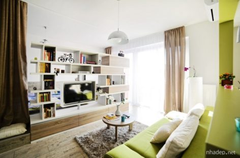 Thiết kế hài hòa và sáng tạo trong căn hộ 40m2 của Cristina Bordoiu