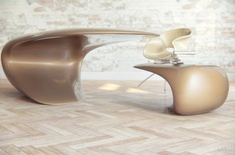 Thiết kế bàn làm việc “một chân” độc đáo của Nuvist