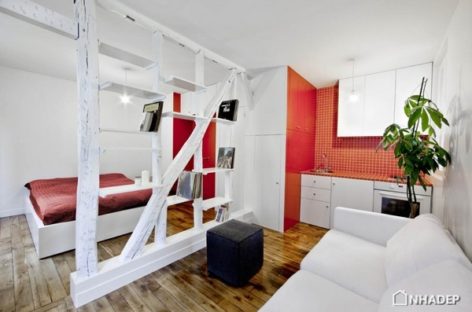 Ấn tượng với tông màu trắng & đỏ của căn hộ 25m2 tại Paris
