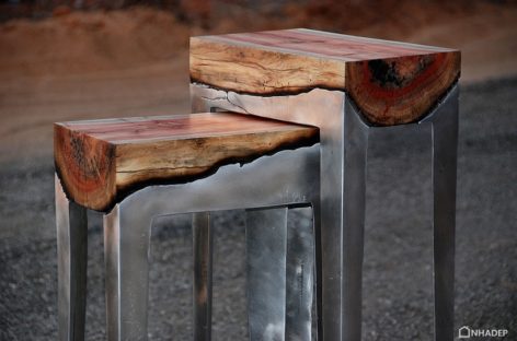 Vẻ đẹp độc đáo của bộ sưu tập bàn ghế kết hợp gỗ và kim loại của Hilla Shamia