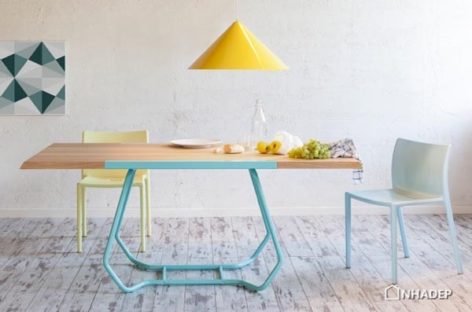 Chiếc bàn ăn Duale được thiết kế bởi công ty Luca Binaglia