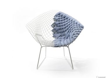 Chiếc ghế Bertoia Loom độc đáo với chất liệu vải dệt