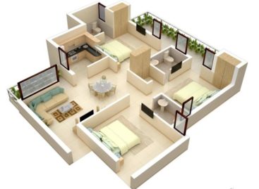 Một số ý tưởng thiết kế căn hộ 3 phòng ngủ (Phần 2)