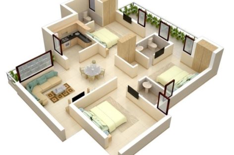 Một số ý tưởng thiết kế căn hộ 3 phòng ngủ (Phần 2)