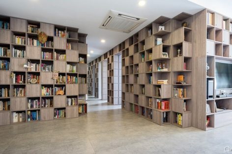 Những bức tường sách khổng lồ trong căn hộ Sài Gòn 110 m2 được thiết kế bởi Tạ Vĩnh Phúc